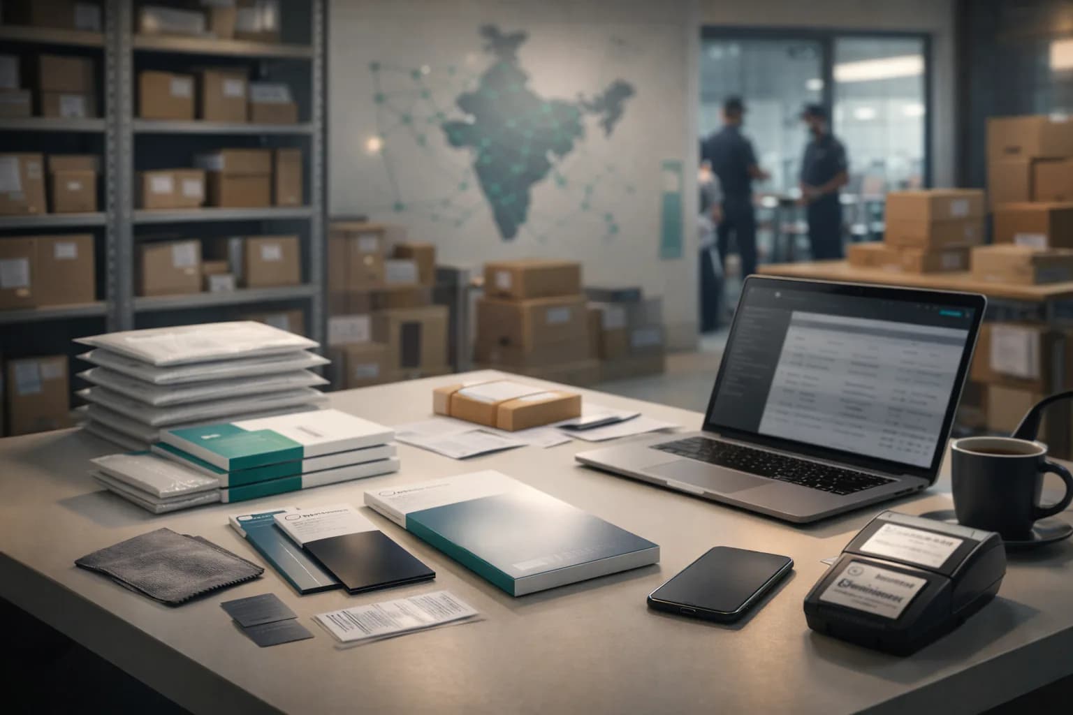 Business district representing nationwide delivery