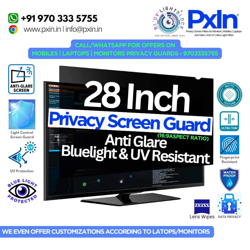 28 Inch 16:9 Monitor Privacy Screen Protector