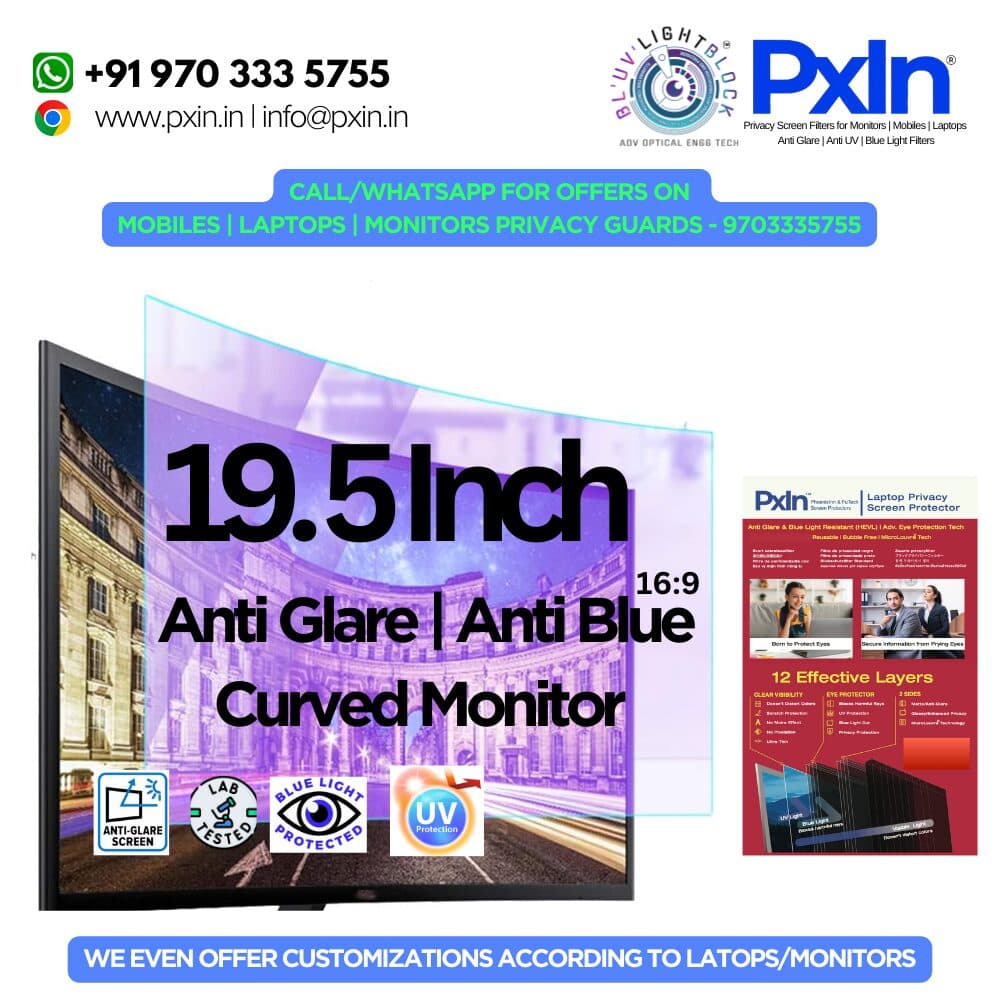 19.5 Inch(16:9) curved monitor Anti glare and Anti Bluelight screen guard