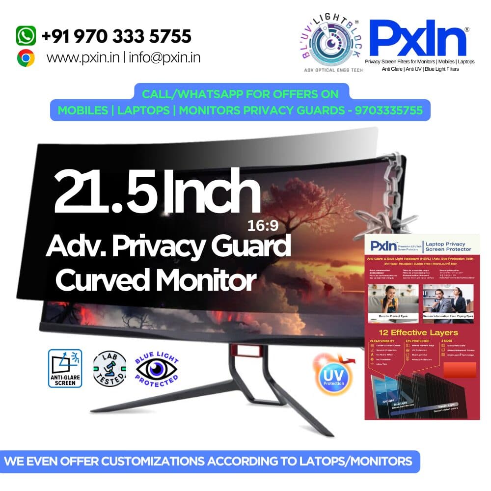 21.5 Inch(16:9) Curved monitor privacy filter