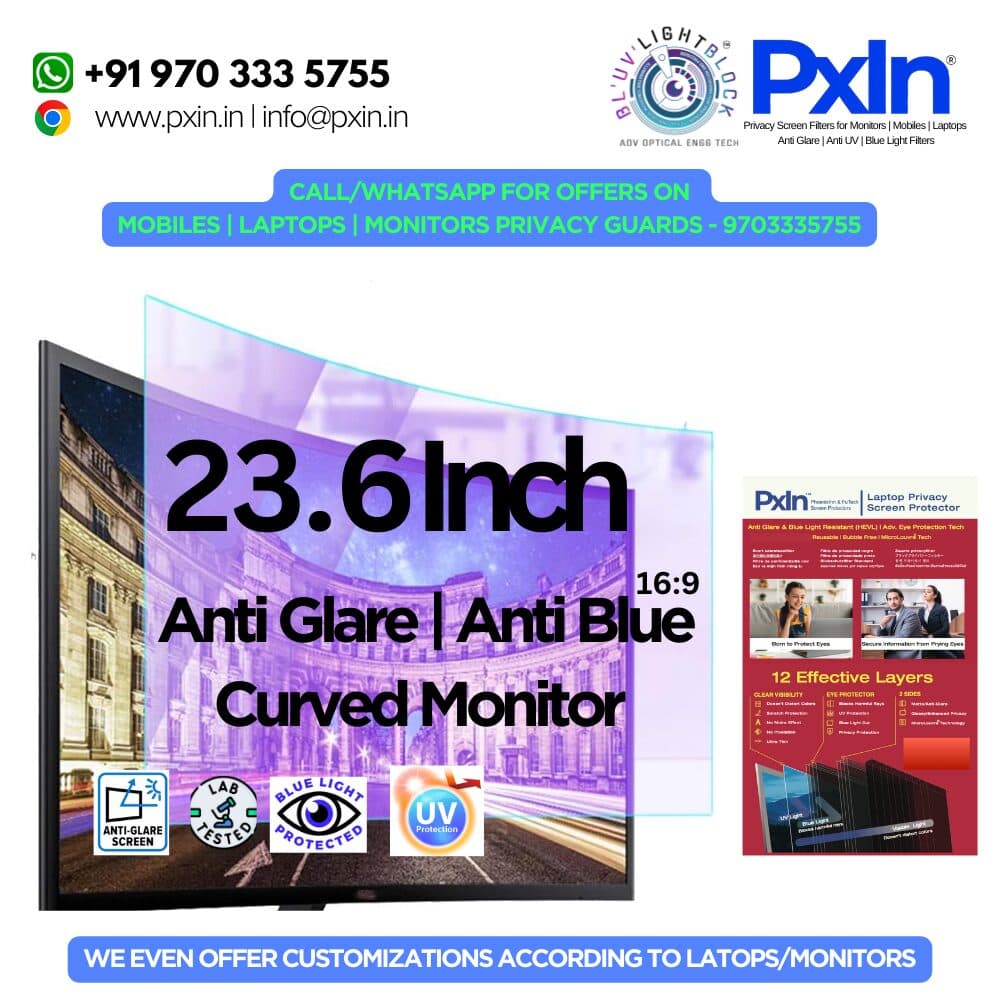 23.6 Inch(16:9) curved monitor Anti glare and Anti Bluelight screen guard