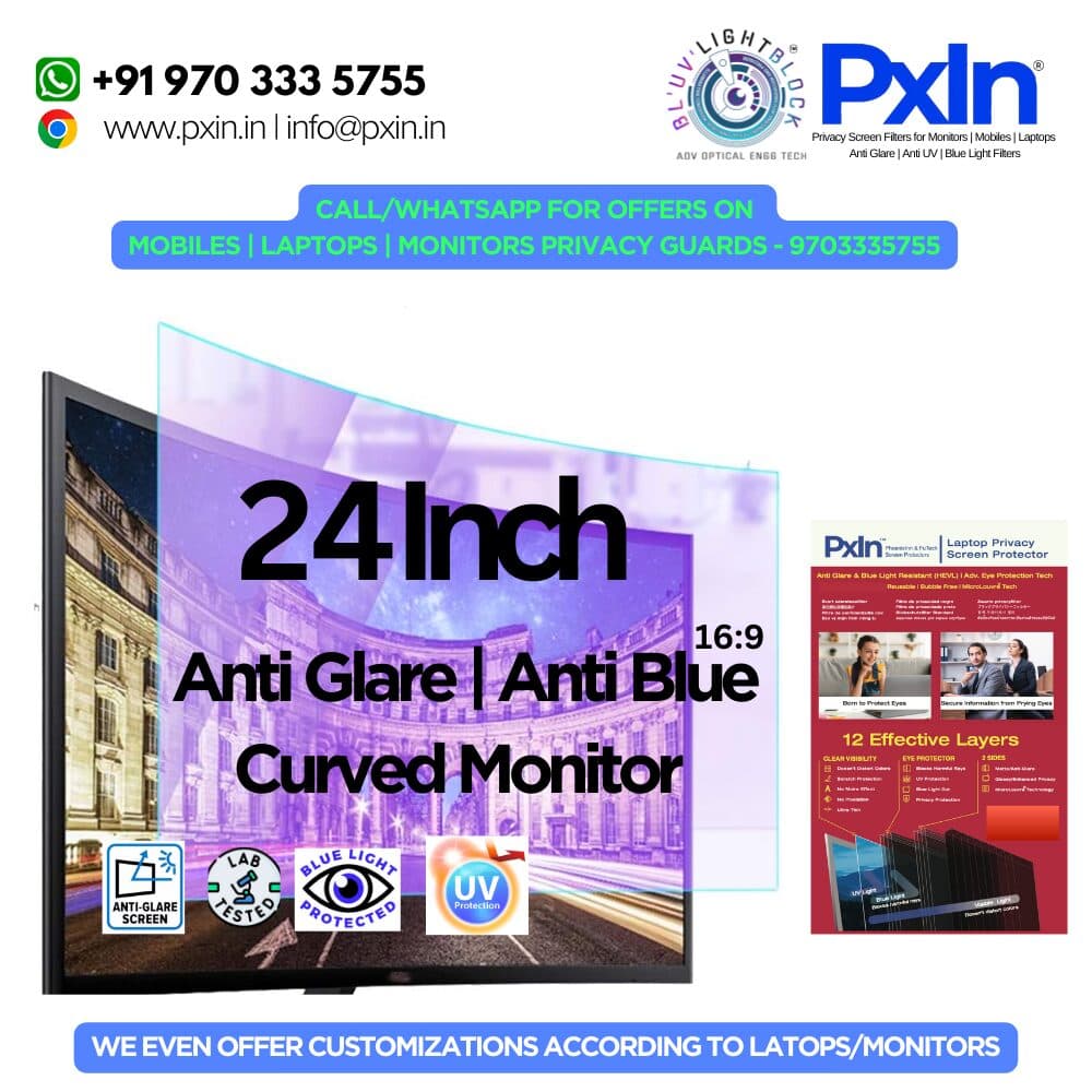 24 Inch(16:9) curved monitor Anti glare and Anti Bluelight screen guard
