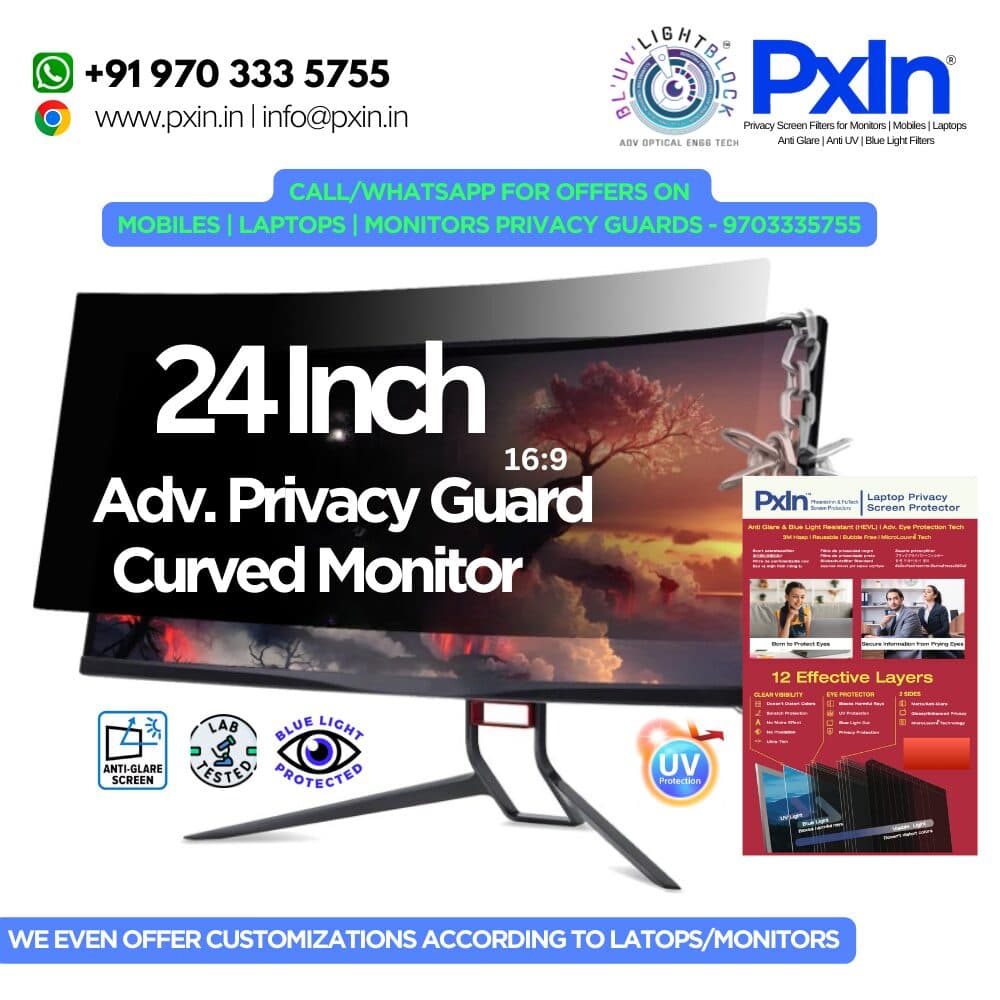 24 Inch(16:9) Curved monitor privacy filter