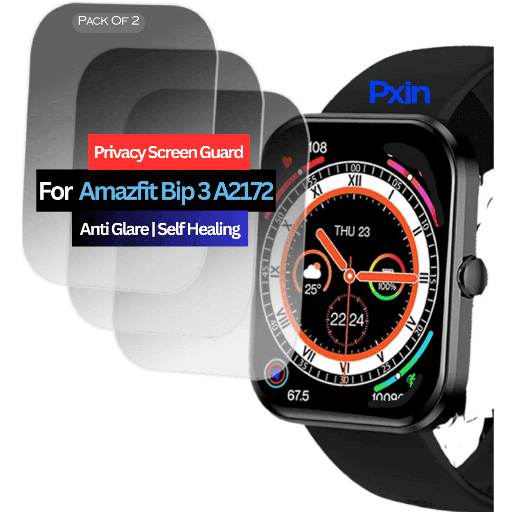 Amazfit Bip 3 A2172 Smartwatch Privacy Screen Guard for | Privacy Filter | Anti-Glare, Fingerprint Resistant (Pack of 2)