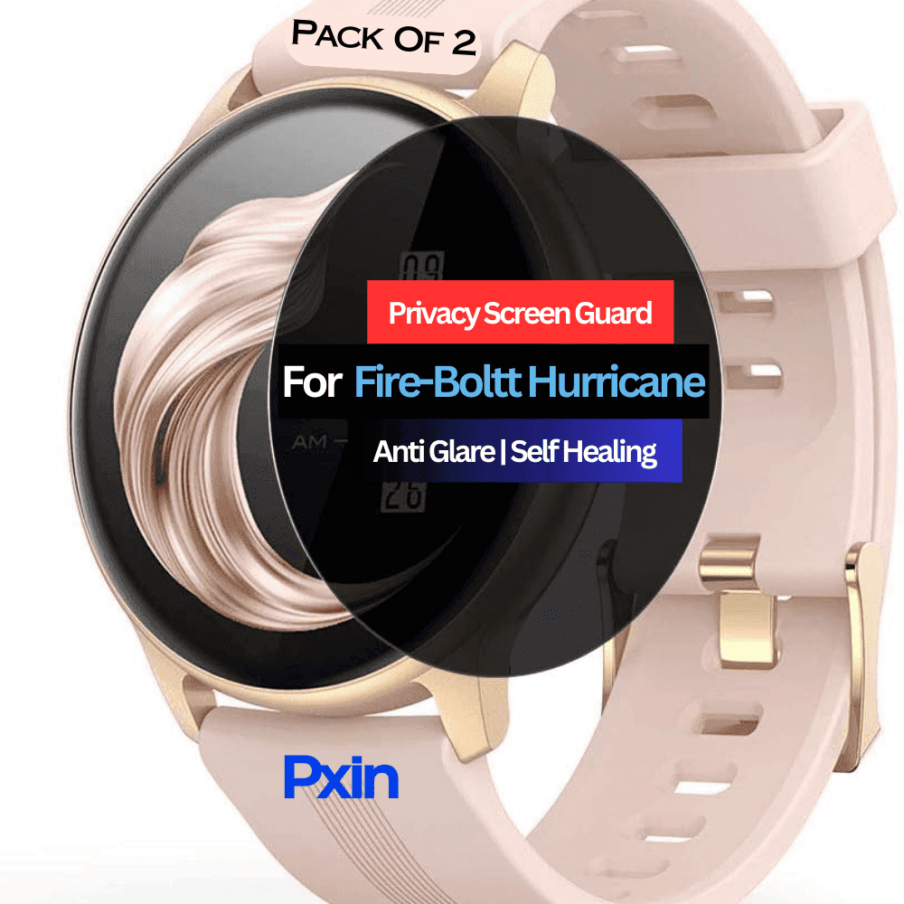 Fire-Boltt Hurricane Smartwatch Privacy Screen Guard for | Privacy Filter | Anti-Glare, Fingerprint Resistant (Pack of 2)