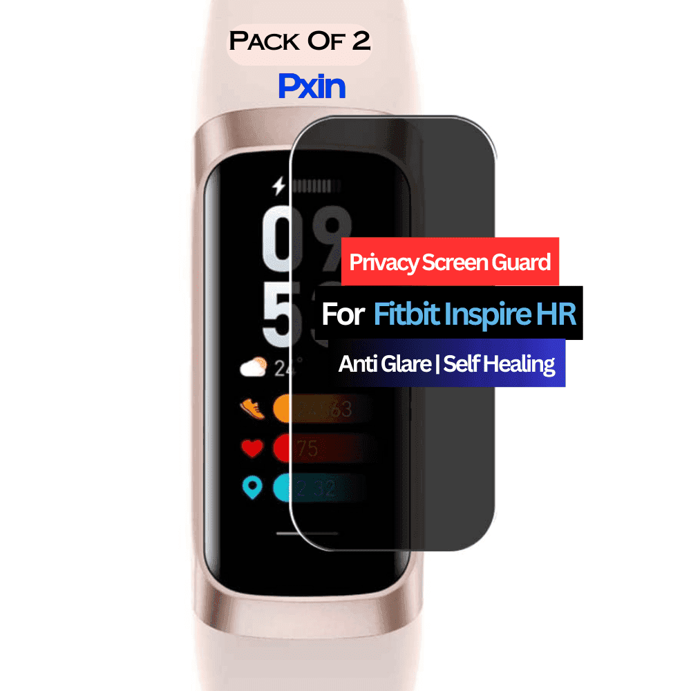 Fitbit Inspire HR Smartwatch Privacy Screen Guard for | Privacy Filter | Anti-Glare, Fingerprint Resistant (Pack of 2)
