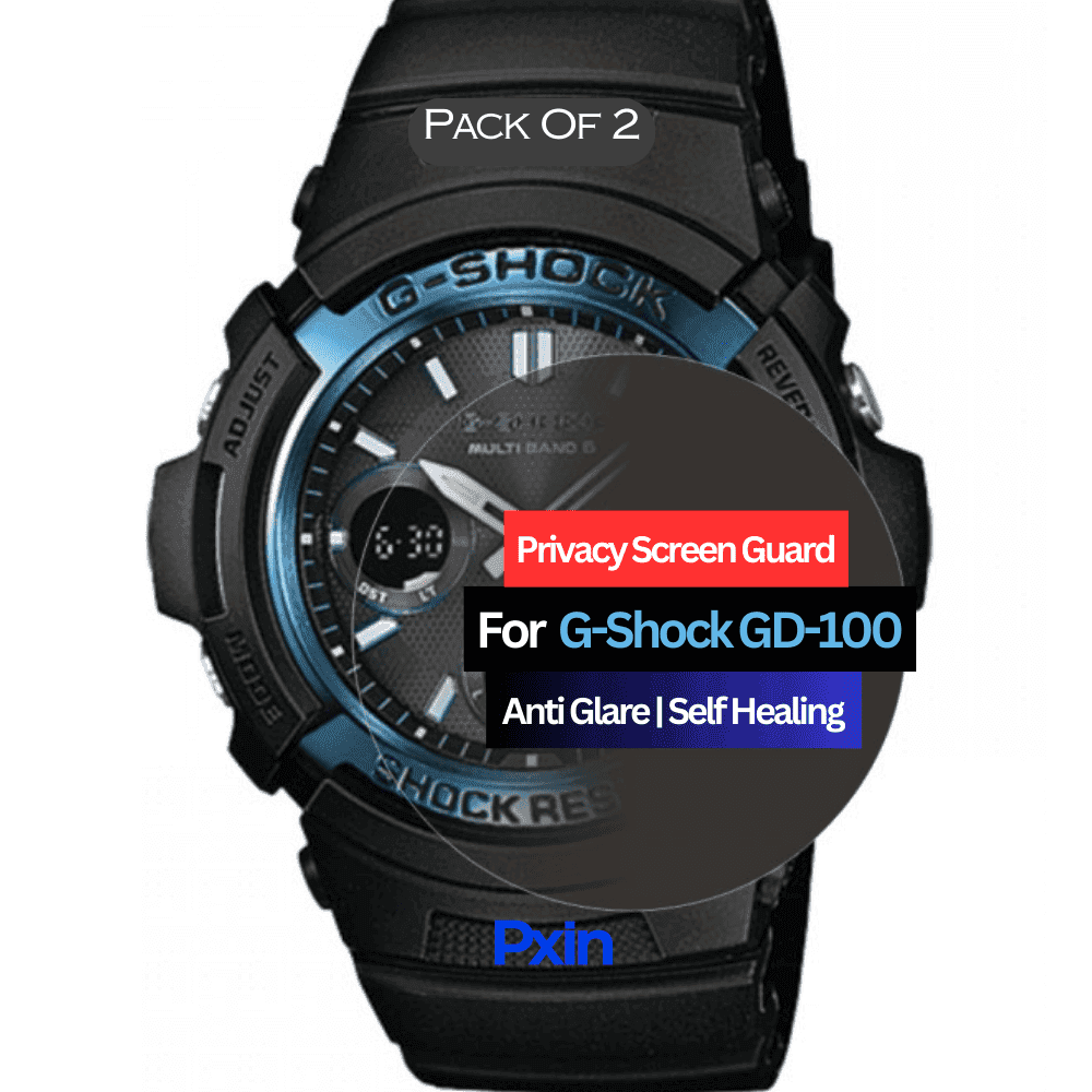 G-Shock GD-100 Smartwatch Privacy Screen Guard for | Privacy Filter | Anti-Glare, Fingerprint Resistant (Pack of 2)