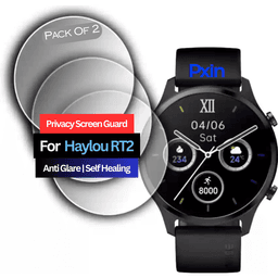 Haylou RT2 Smartwatch Privacy Screen Guard for | Privacy Filter | Anti-Glare, Fingerprint Resistant (Pack of 2)