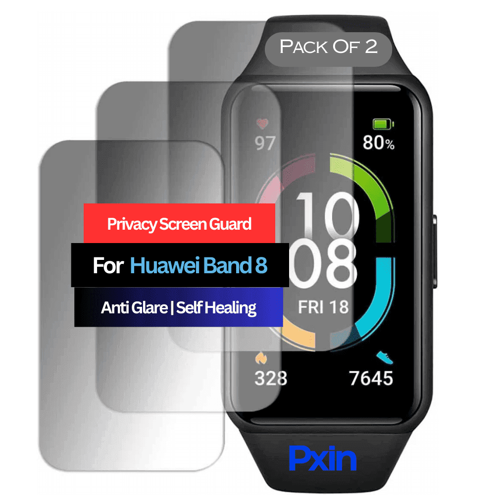 Huawei Band 8 Smartwatch Privacy Screen Guard for | Privacy Filter | Anti-Glare, Fingerprint Resistant (Pack of 2)