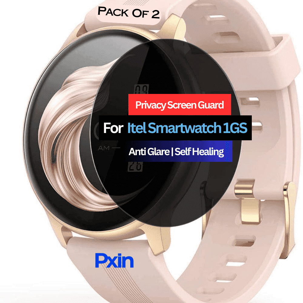 Itel 1GS Smartwatch Privacy Screen Guard for | Privacy Filter | Anti-Glare, Fingerprint Resistant (Pack of 2)