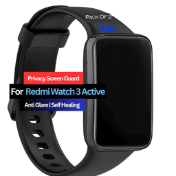 Redmi Watch 3 Active Smartwatch Privacy Screen Guard for | Privacy Filter | Anti-Glare, Fingerprint Resistant (Pack of 2)