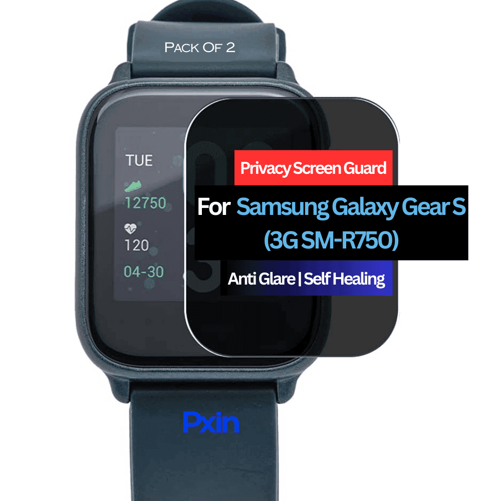 Samsung Galaxy Gear S (3G SM-R750) Smartwatch Privacy Screen Guard for | Privacy Filter | Anti-Glare, Fingerprint Resistant (Pack of 2)
