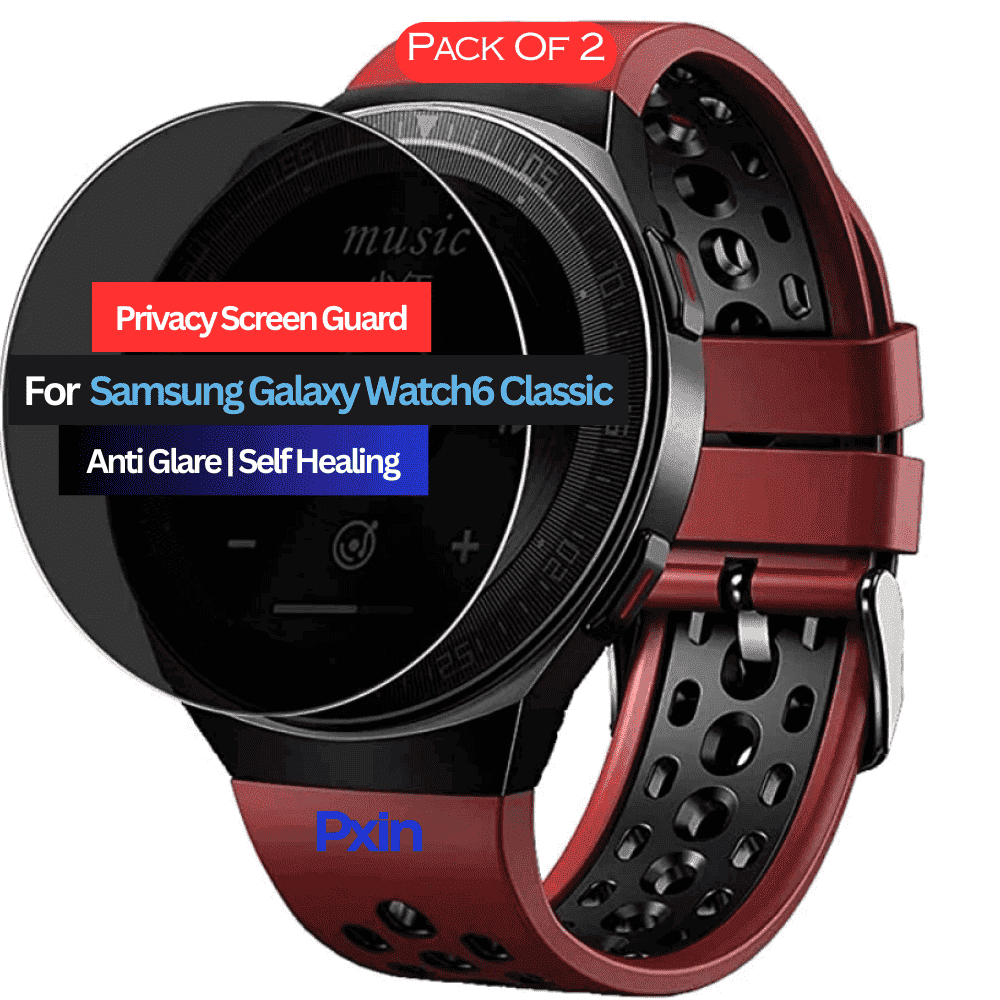 Samsung Galaxy Watch6 Classic Smartwatch Privacy Screen Guard for | Privacy Filter | Anti-Glare, Fingerprint Resistant (Pack of 2)