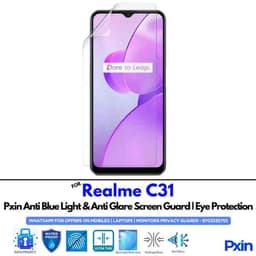 Anti Blue Light and Anti Glare Screen Guard for Realme C31 Mobile