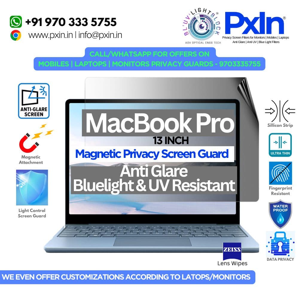 MacBook Neo 13 inch - Magnetic Privacy Screen Guard | Anti Glare | Anti Blue Light | UV(A/B/C) Block | PXIN - Image 1