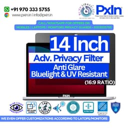 14.5 inch (16:10) Laptop - Pro Privacy Screen Guard | Anti Glare | Anti Blue Light | UV(A/B/C) Block | PXIN - Image 1