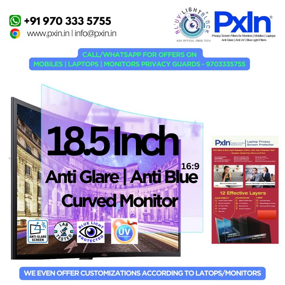 49 inch (32:9) Curved Monitor - Anti Glare Screen Guard | Anti Blue Light | UV(A/B/C) Block | PXIN - Image 1