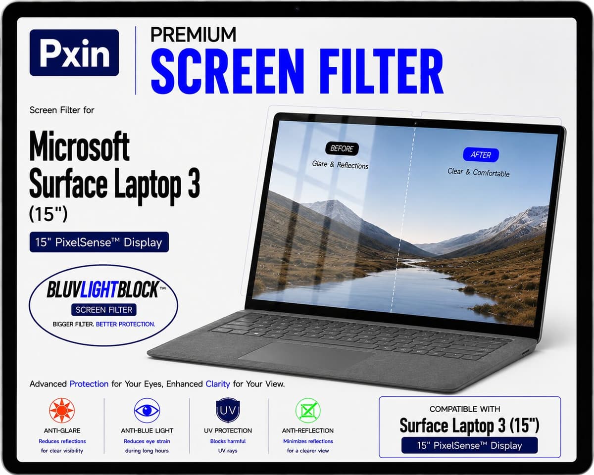 Anti Blue Light & Anti Glare Screen Guard for Surface Laptop 3 (15) - Image 1