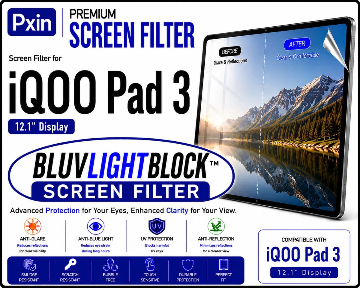 Anti Blue Light & Anti Glare Screen Guard for iQOO Pad 3 - Image 1