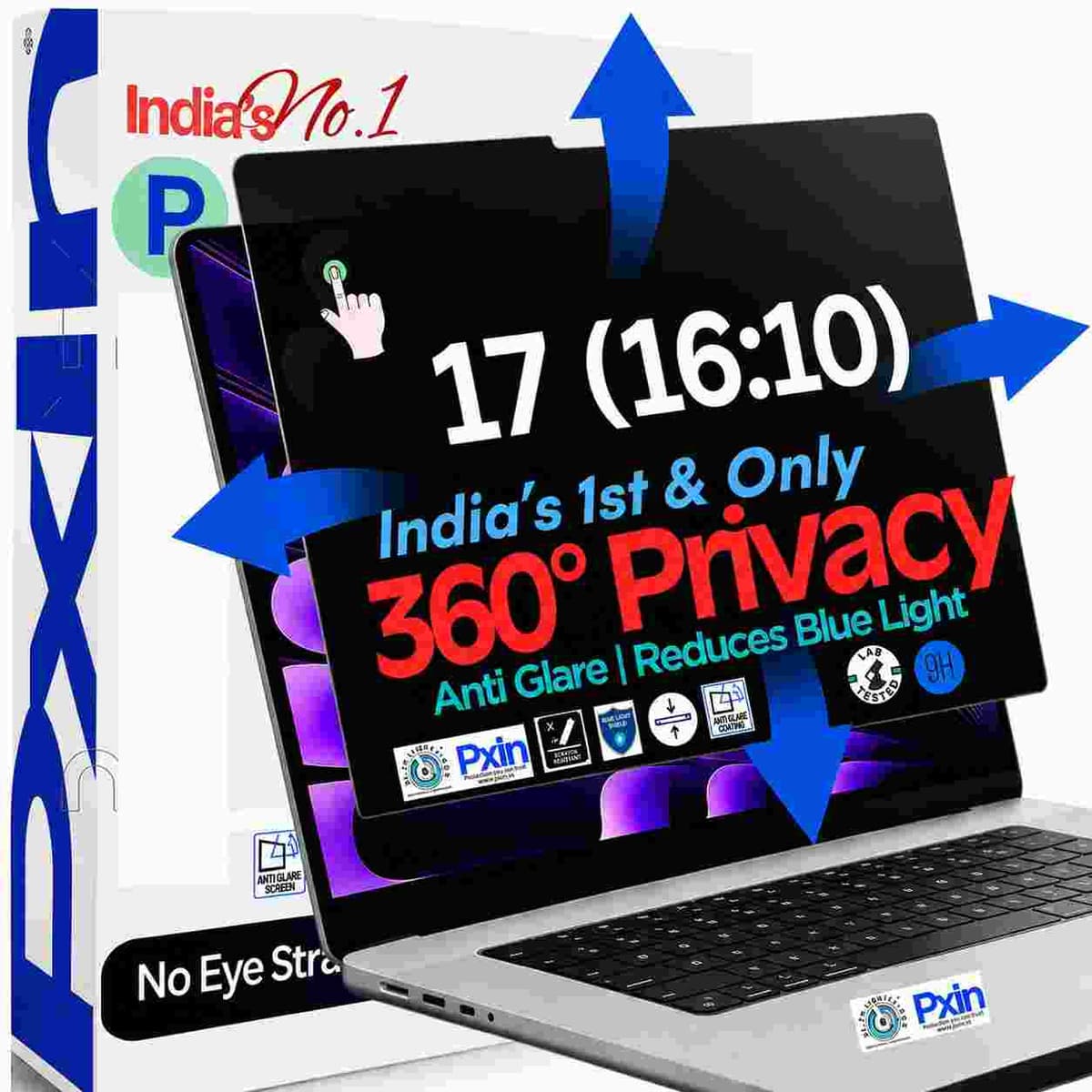 17 inch (16:10) Touch Laptop 360° Privacy (Anti Blue Light & Anti Glare) Screen Guard - Image 1