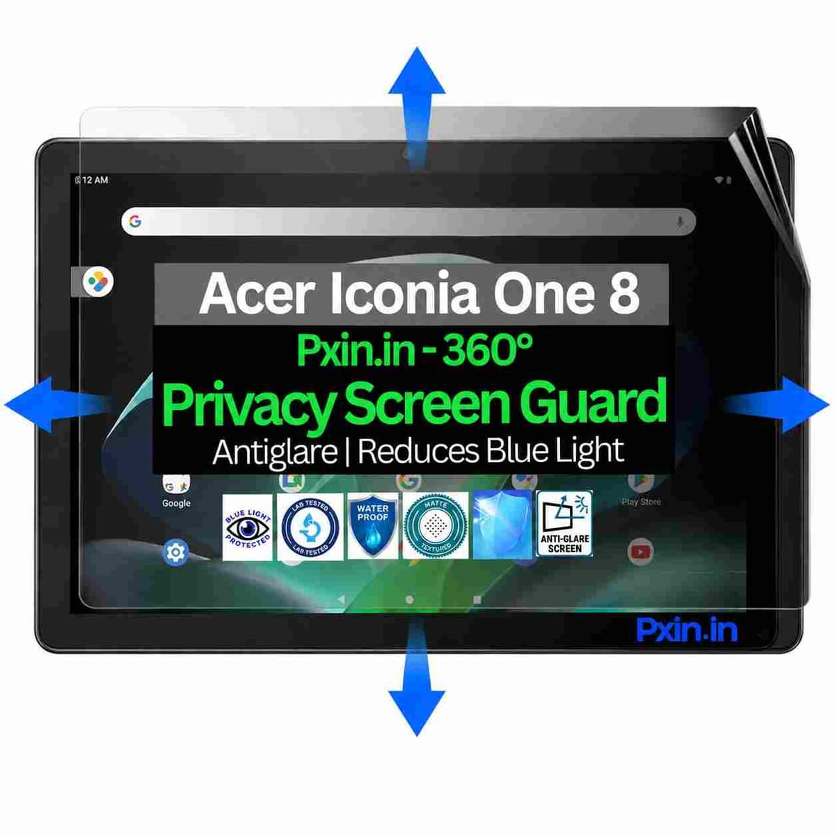 Acer Iconia One 8 - Anti Glare Screen Guard | Anti Blue Light | UV Block | PXIN - Image 1
