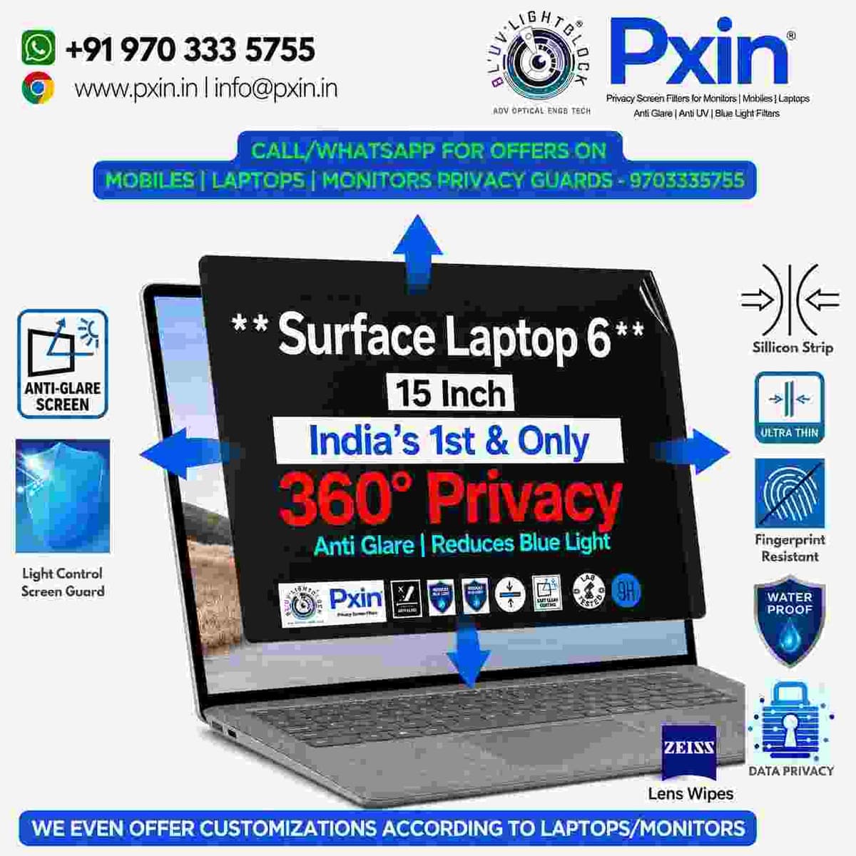 Anti Blue Light & Anti Glare Screen Guard for Surface Laptop 6 (15) - Image 1