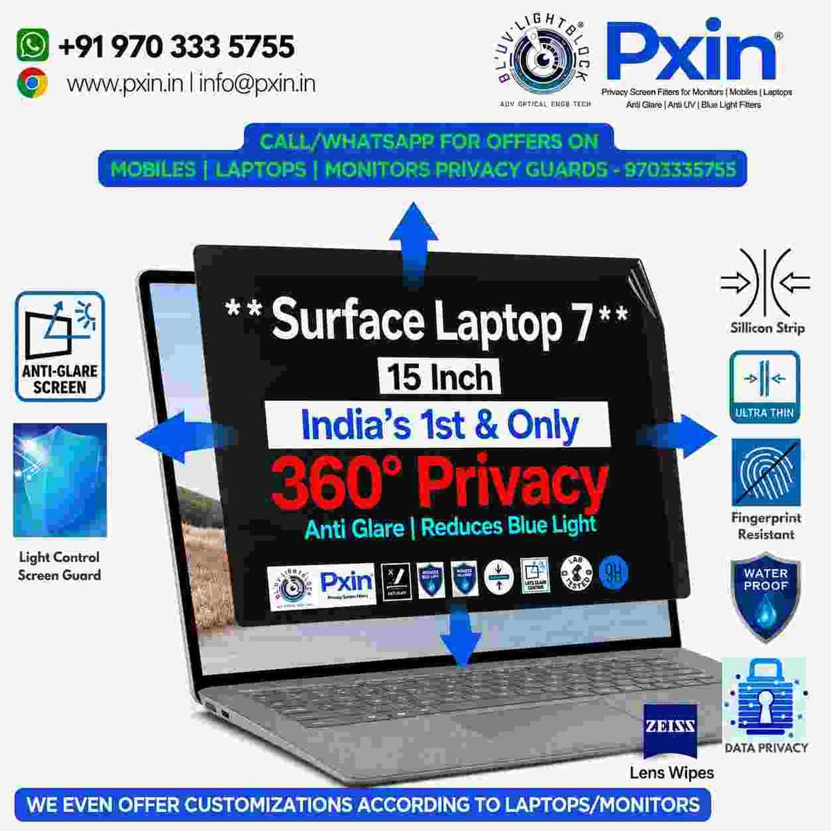 Anti Blue Light & Anti Glare Screen Guard for Surface Laptop 7 (15) - Image 1