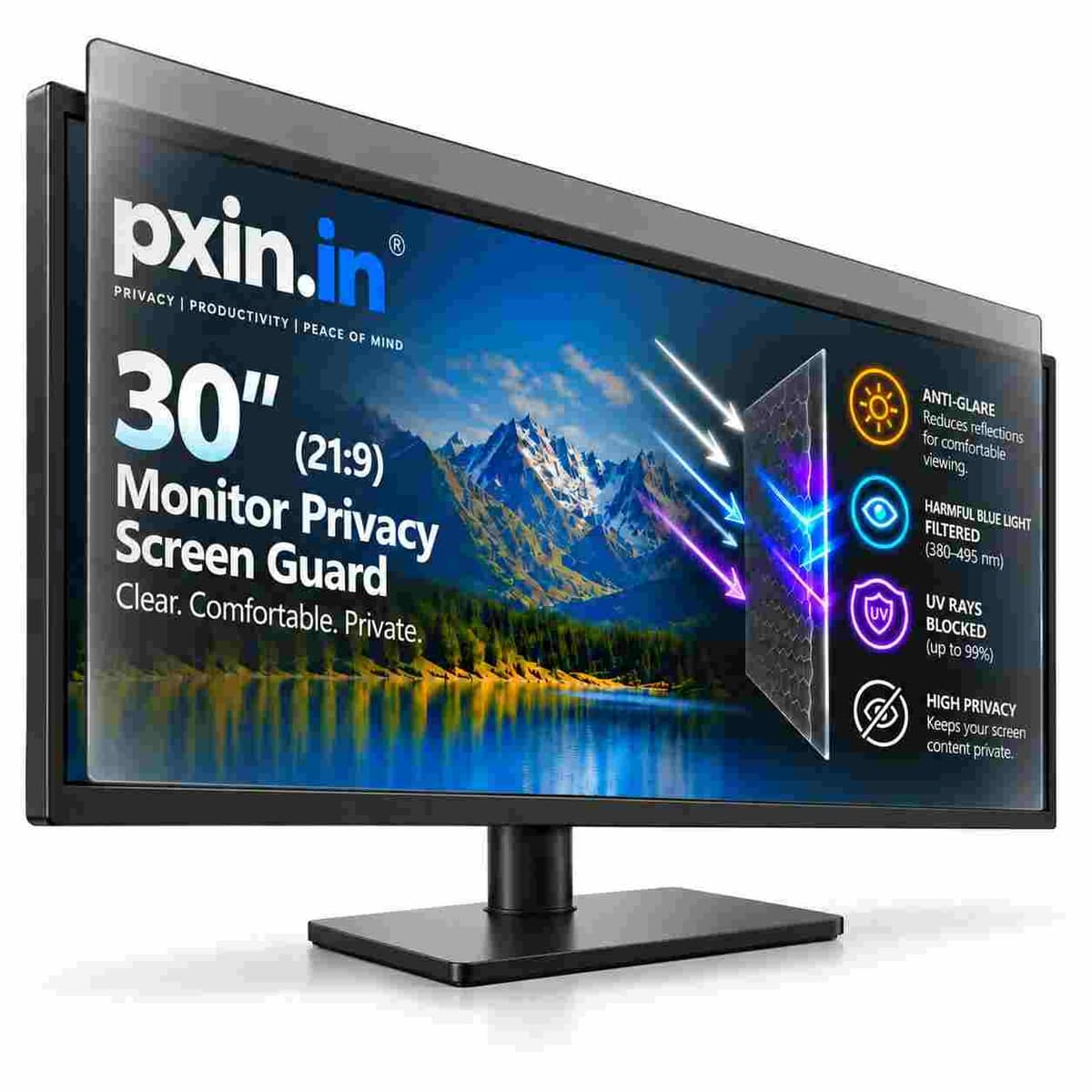 30 Inch (21:9) Monitor Pro Privacy (Anti Blue Light & Anti Glare) Screen Guard - Image 1