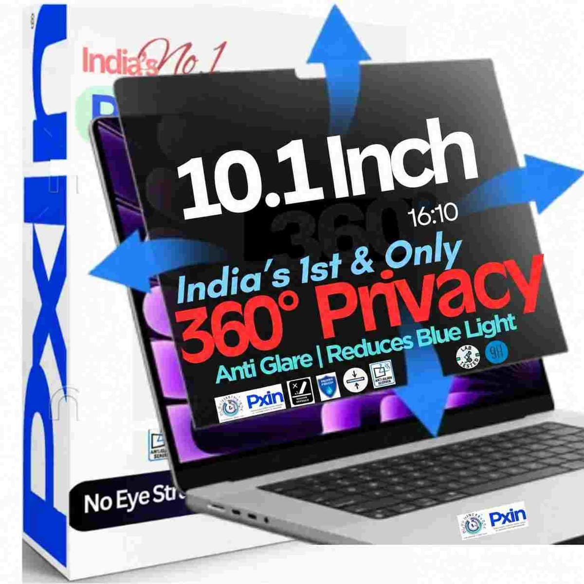 10.1 Inch (16:10) Laptop 360° Privacy (Anti Blue Light & Anti Glare) Screen Guard - Image 1