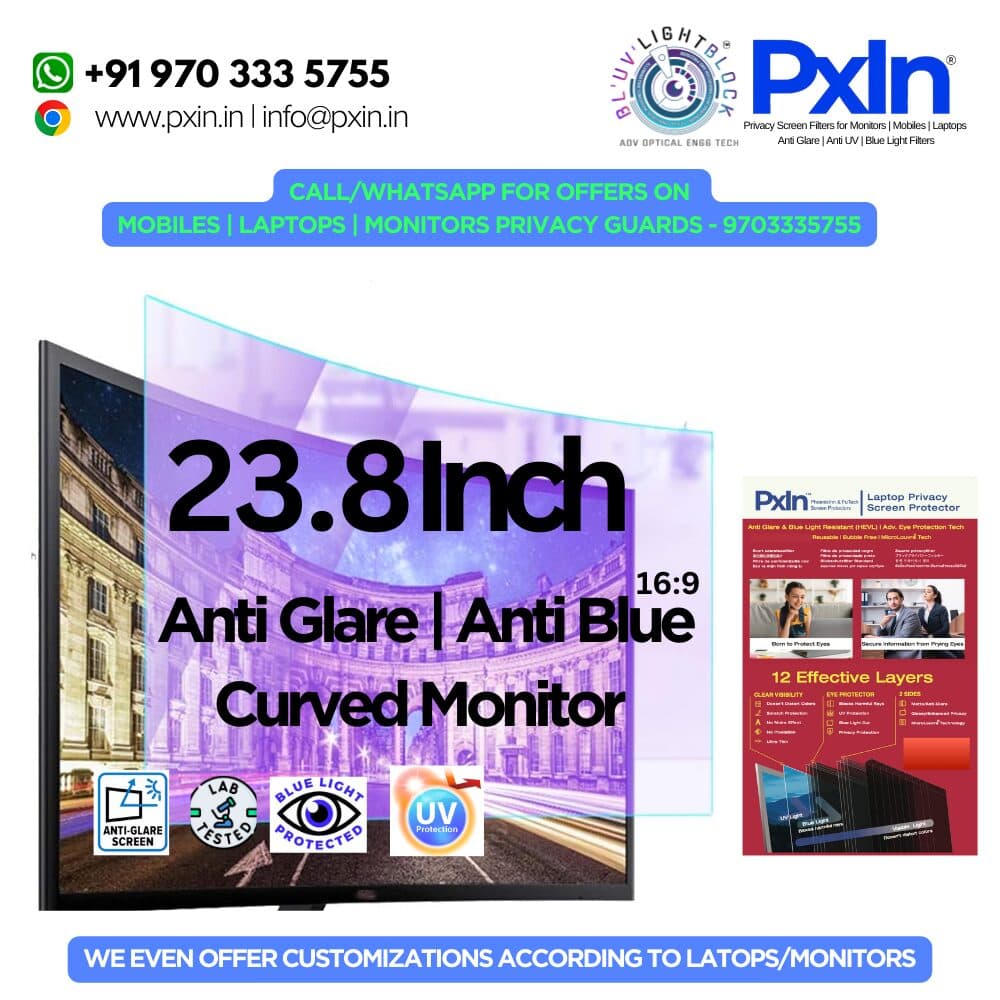 23.8 Inch(16:9) curved monitor Anti glare and Anti Bluelight screen guard