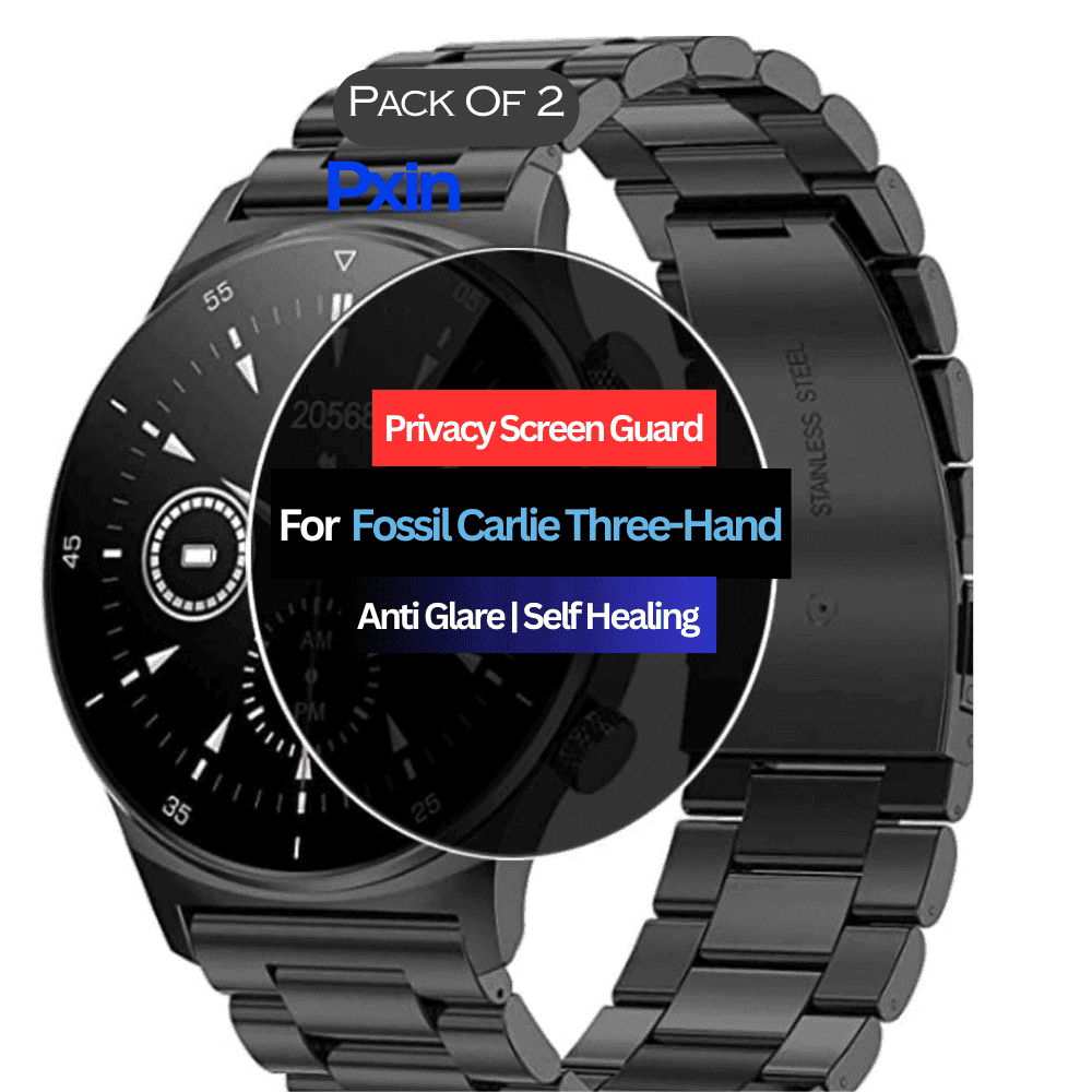 Fossil Carlie Three-Hand Smartwatch Privacy Screen Guard for | Privacy Filter | Anti-Glare, Fingerprint Resistant (Pack of 2)