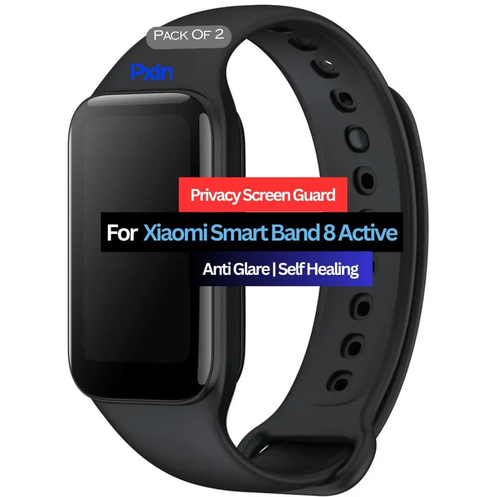 Xiaomi Smart Band 8 Active Smartwatch Privacy Screen Guard for | Privacy Filter | Anti-Glare, Fingerprint Resistant (Pack of 2)