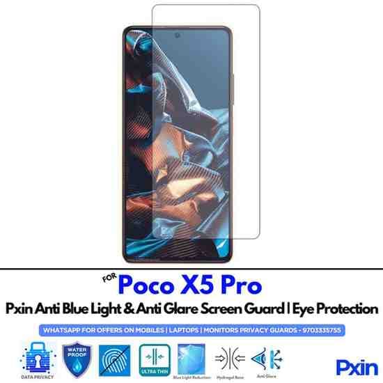 Anti Blue Light and Anti Glare Screen Guard for Poco X5 Pro Mobile