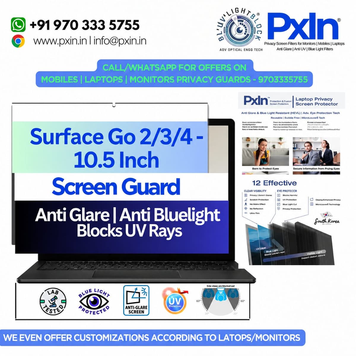 Surface Go 2 3 4 - 10.5 inch Anti Glare Screen Guard