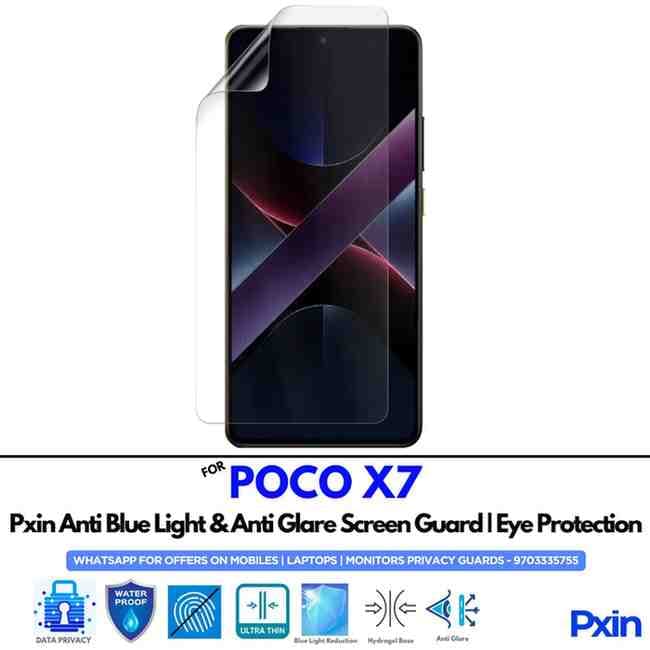 Anti Blue Light and Anti Glare Screen Guard for POCO X7 Mobile