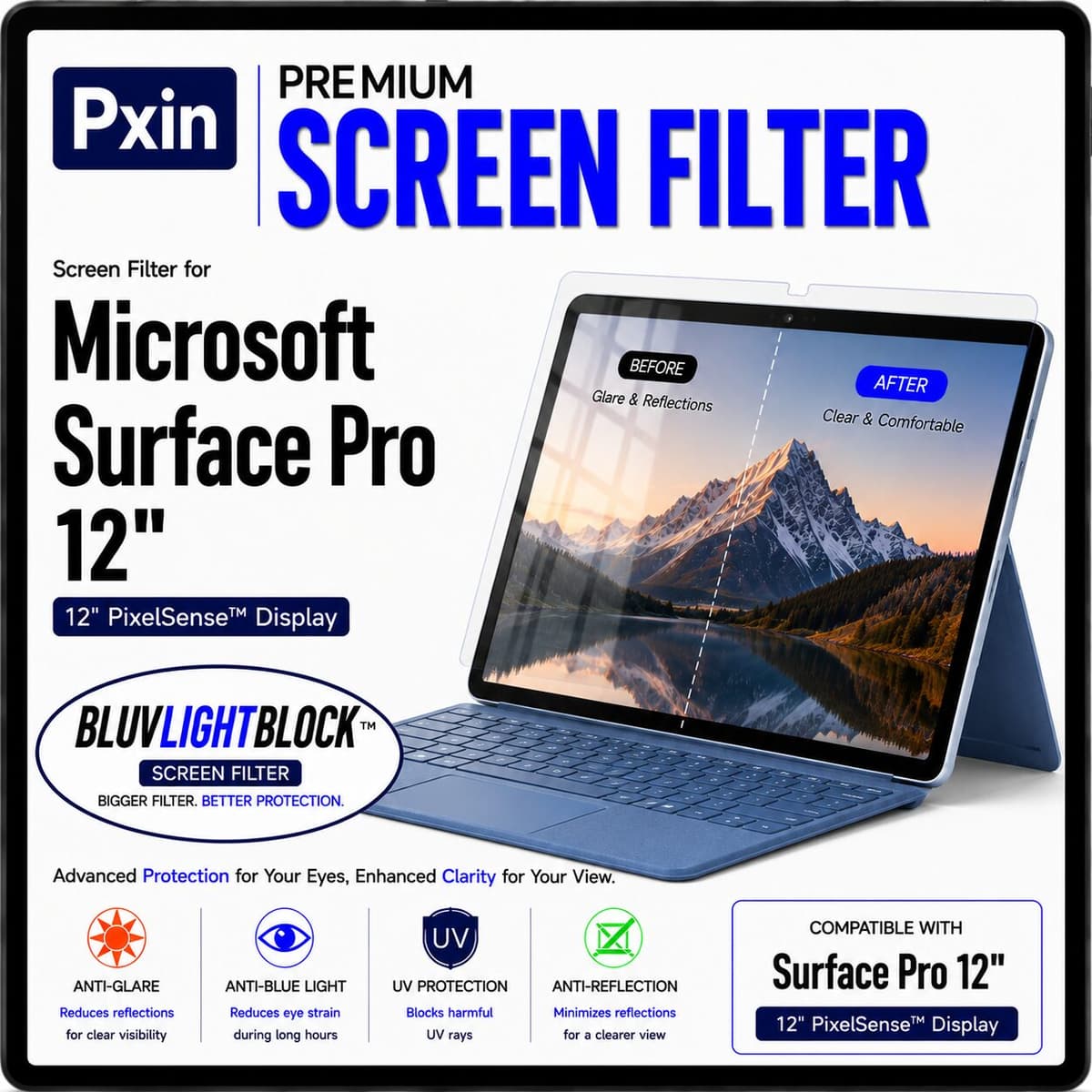 Anti Blue Light & Anti Glare Screen Guard for Surface Pro 12 - Image 1