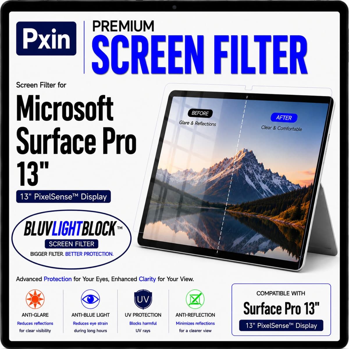 Anti Blue Light & Anti Glare Screen Guard for Microsoft Surface Pro 13 - Image 1