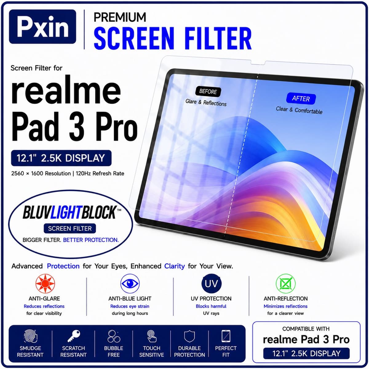 Anti Blue Light & Anti Glare Screen Guard for Realme Pad 3 Pro - Image 1