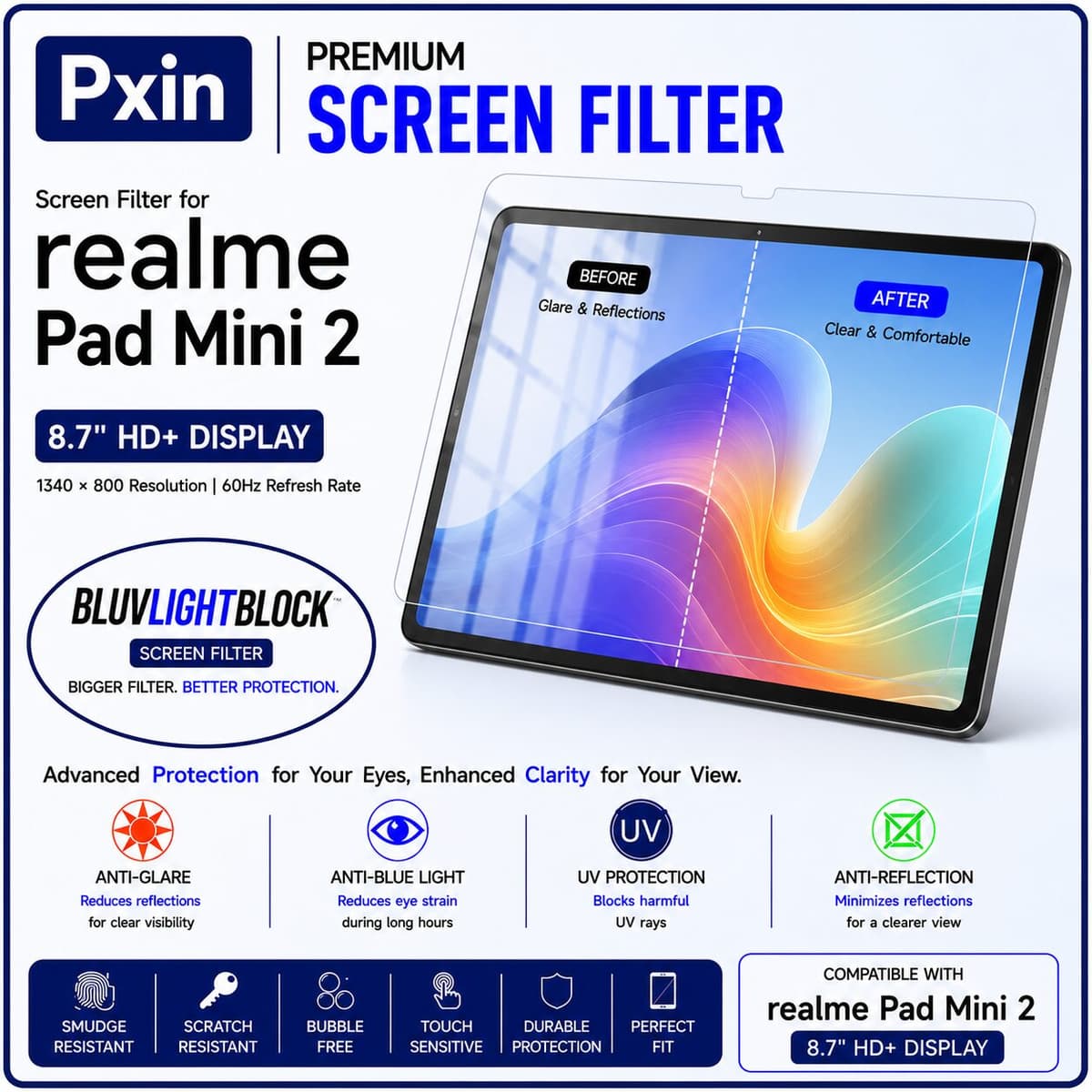 Anti Blue Light & Anti Glare Screen Guard for Realme Pad Mini 2 - Image 1