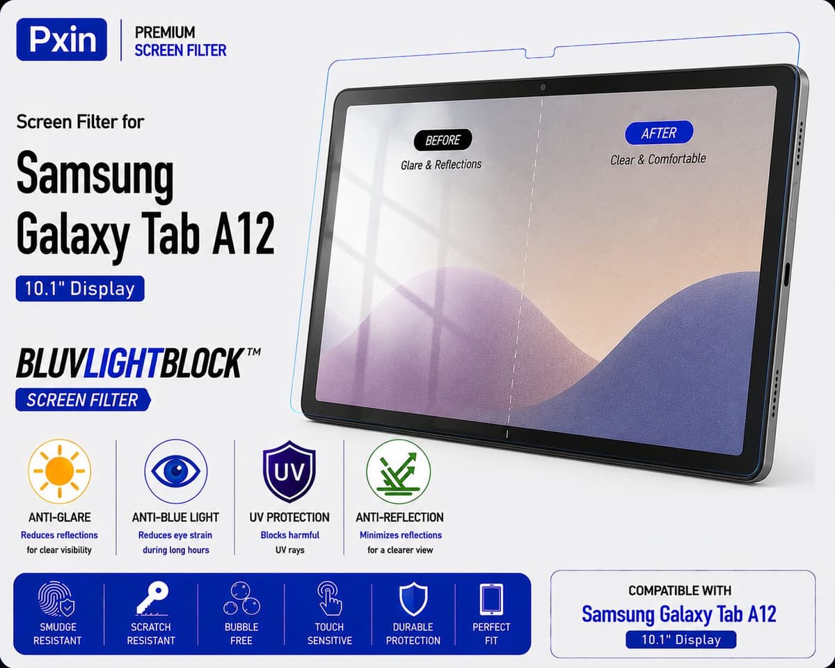 Anti Blue Light & Anti Glare Screen Guard for Samsung Galaxy Tab A12 - Image 1