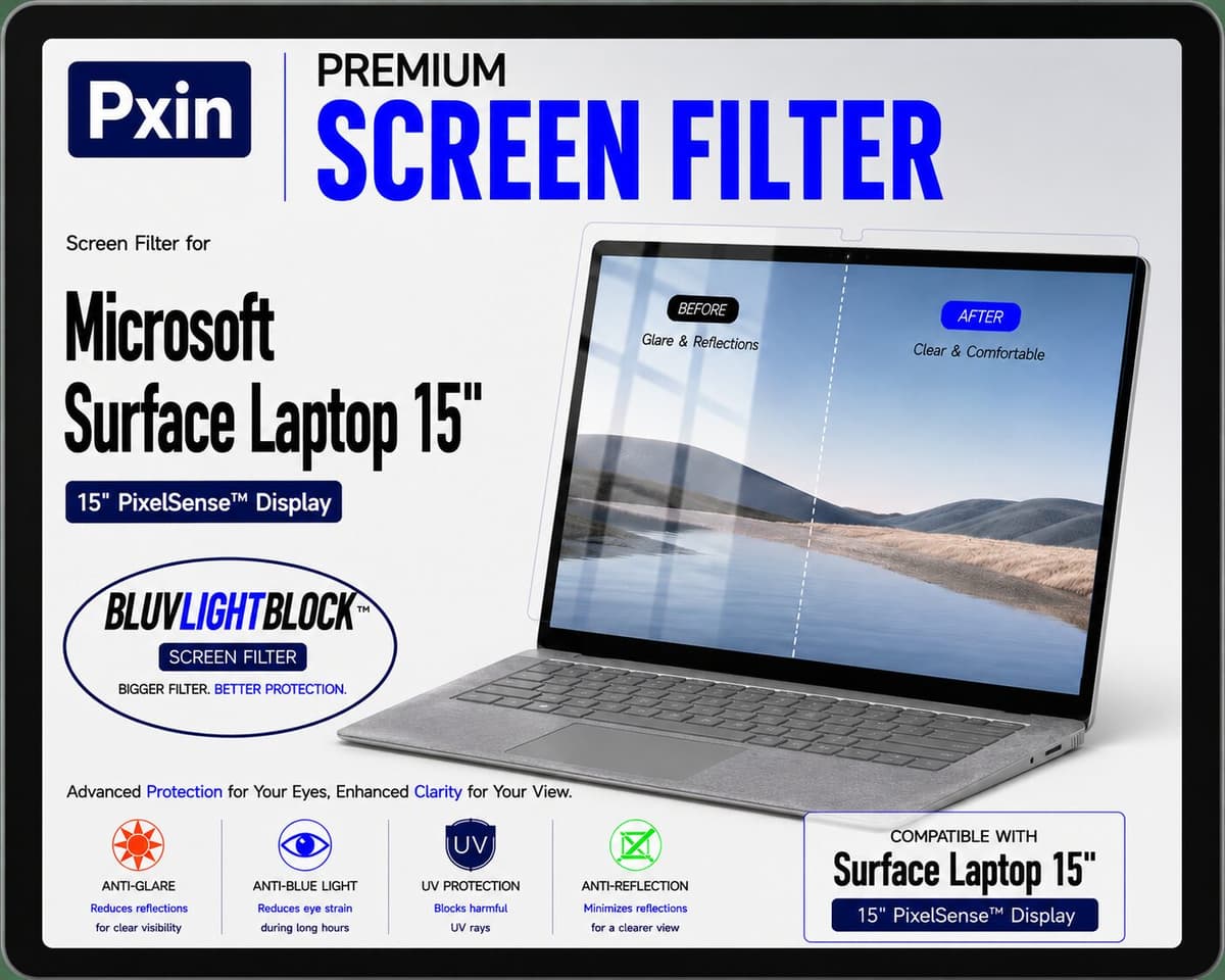 Anti Blue Light & Anti Glare Screen Guard for Surface Laptop 15 - Image 1