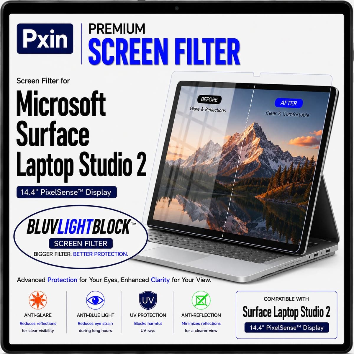 Anti Blue Light & Anti Glare Screen Guard for Surface Laptop Studio 2 - Image 1