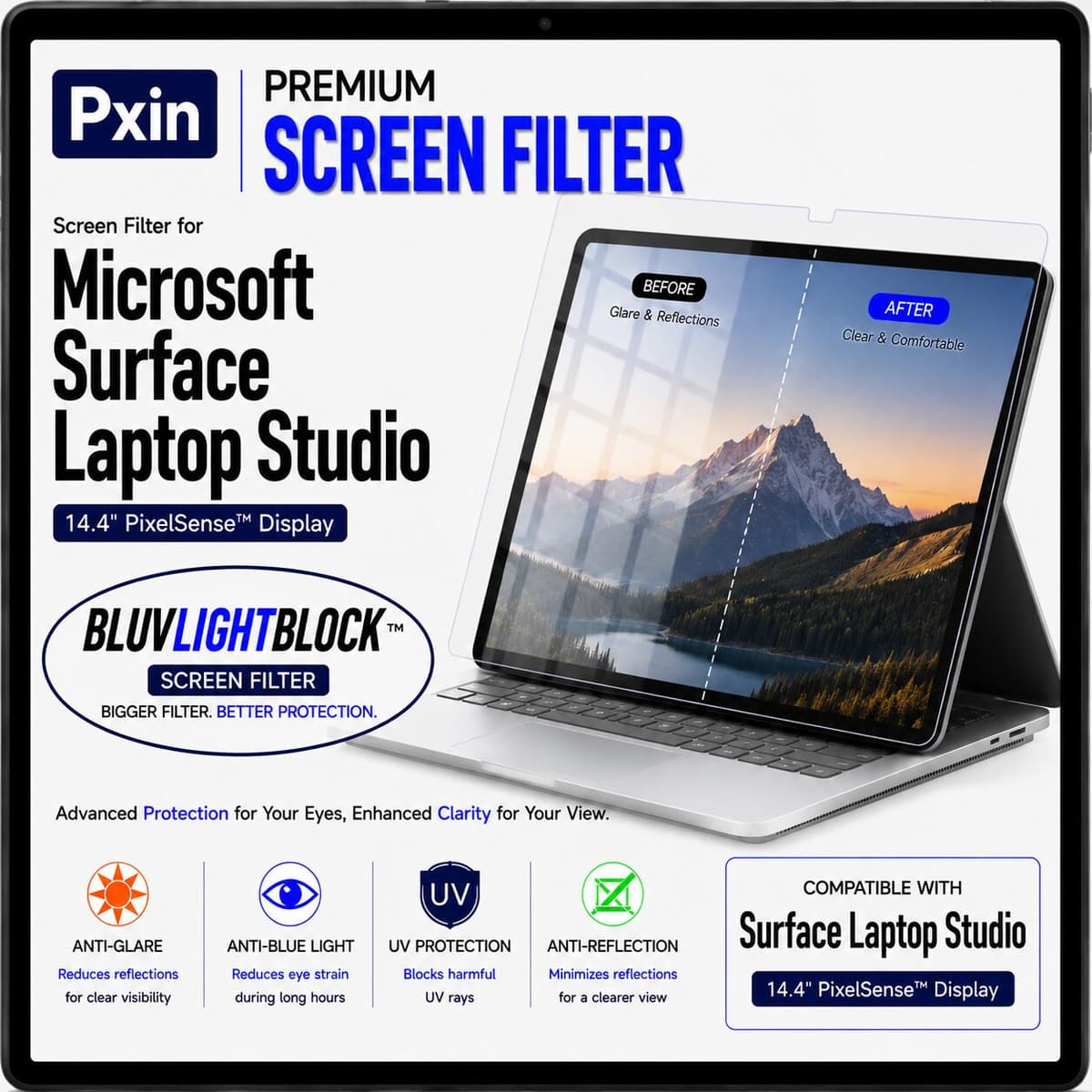 Anti Blue Light & Anti Glare Screen Guard for Surface Laptop Studio - Image 1