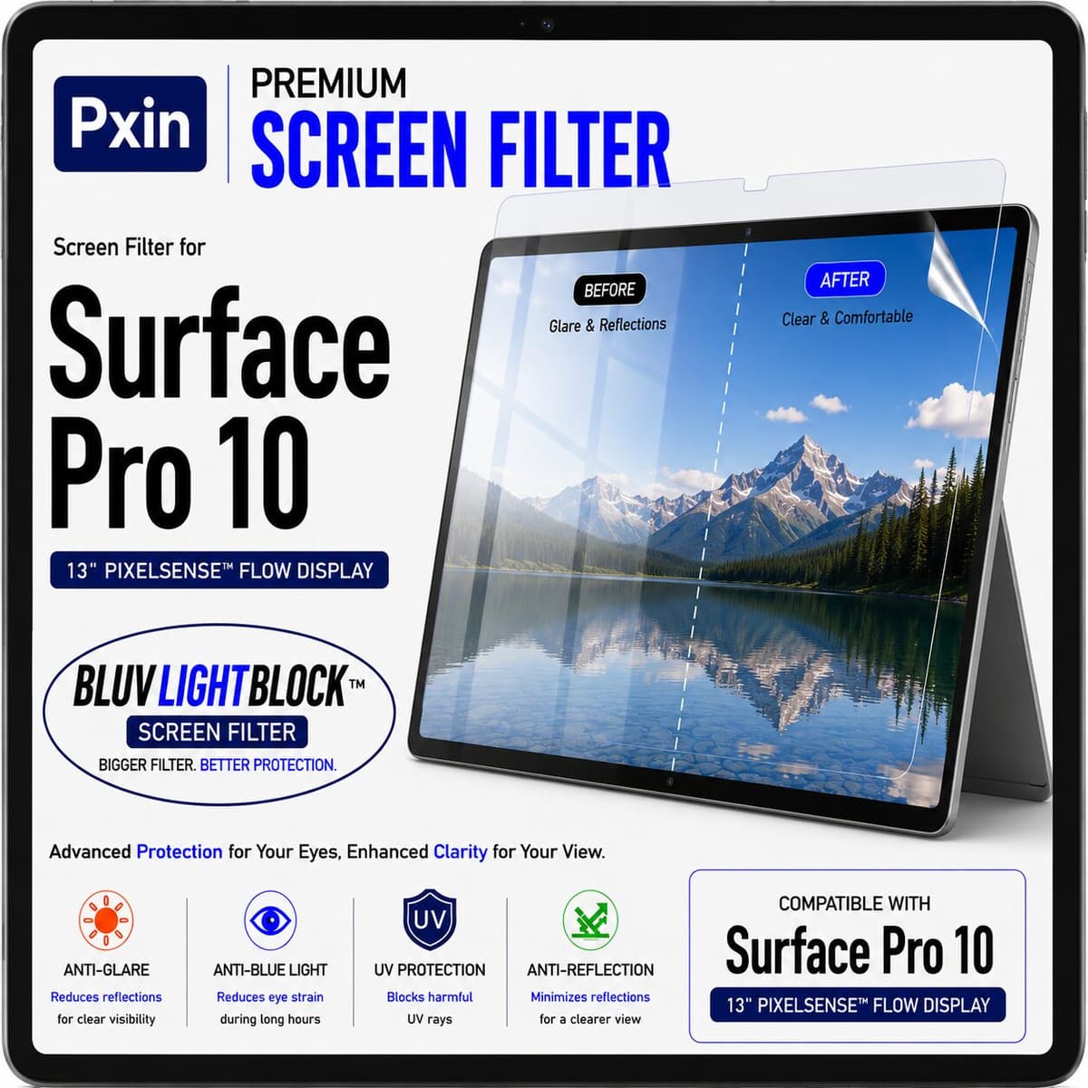 Anti Blue Light & Anti Glare Screen Guard for Surface Pro 10 - Image 1