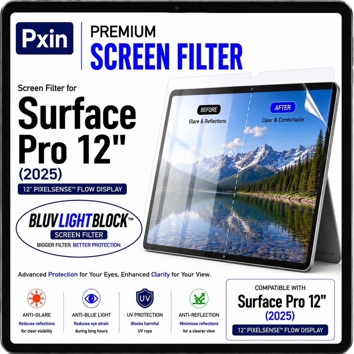 Anti Blue Light & Anti Glare Screen Guard for Surface Pro 12 (2025) - Image 1