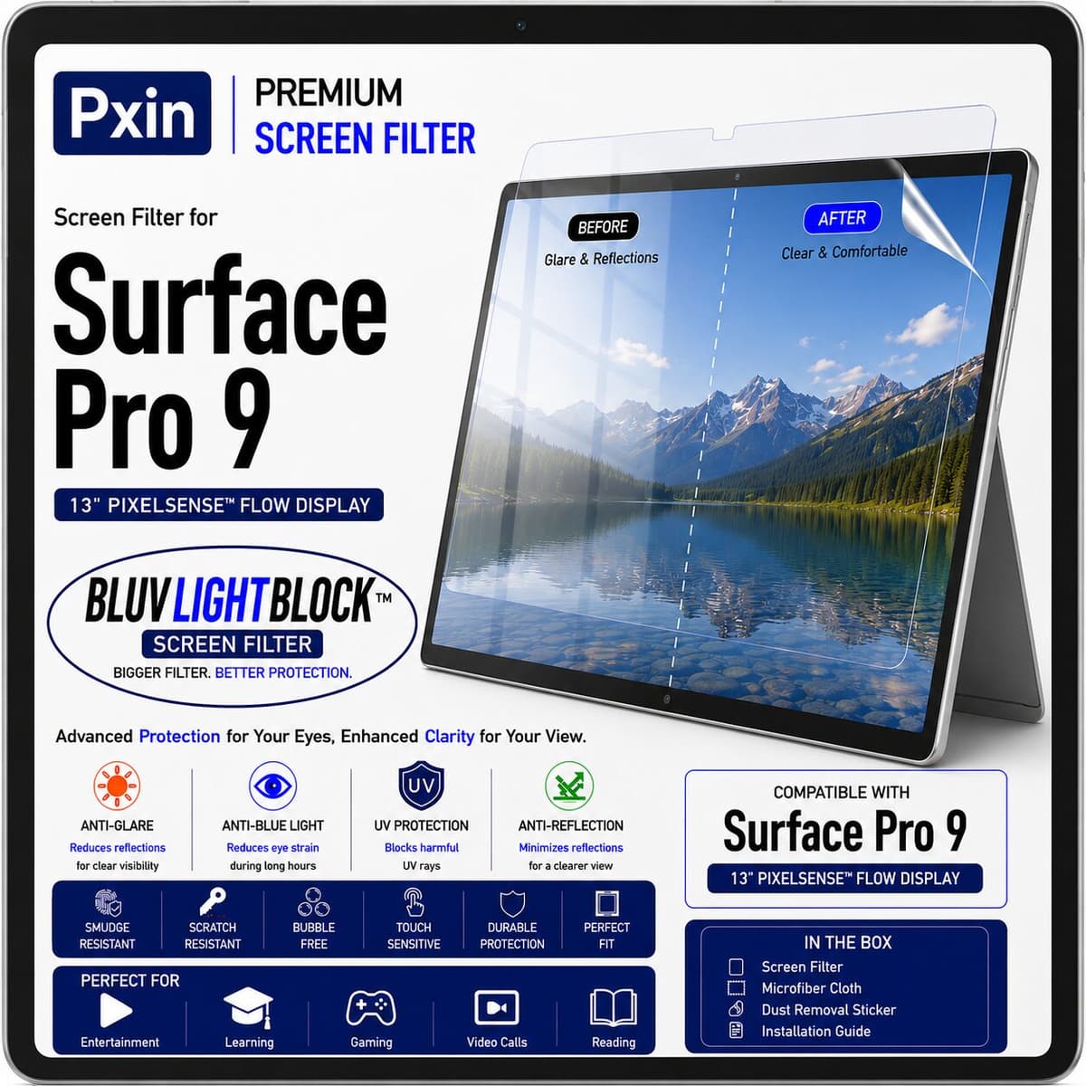 Anti Blue Light & Anti Glare Screen Guard for Surface Pro 9 - Image 1