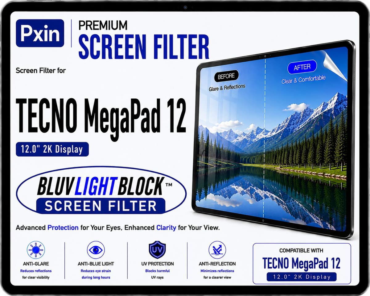 Anti Blue Light & Anti Glare Screen Guard for Tecno MegaPad 12 - Image 1