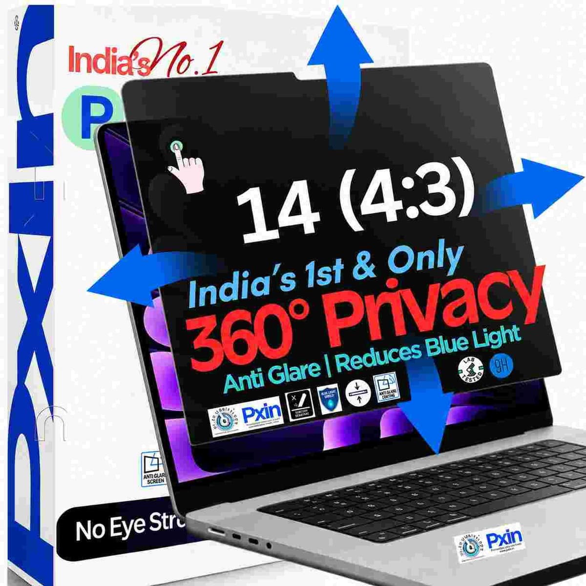 14 inch (4:3) Touch Laptop 360° Privacy (Anti Blue Light & Anti Glare) Screen Guard - Image 1