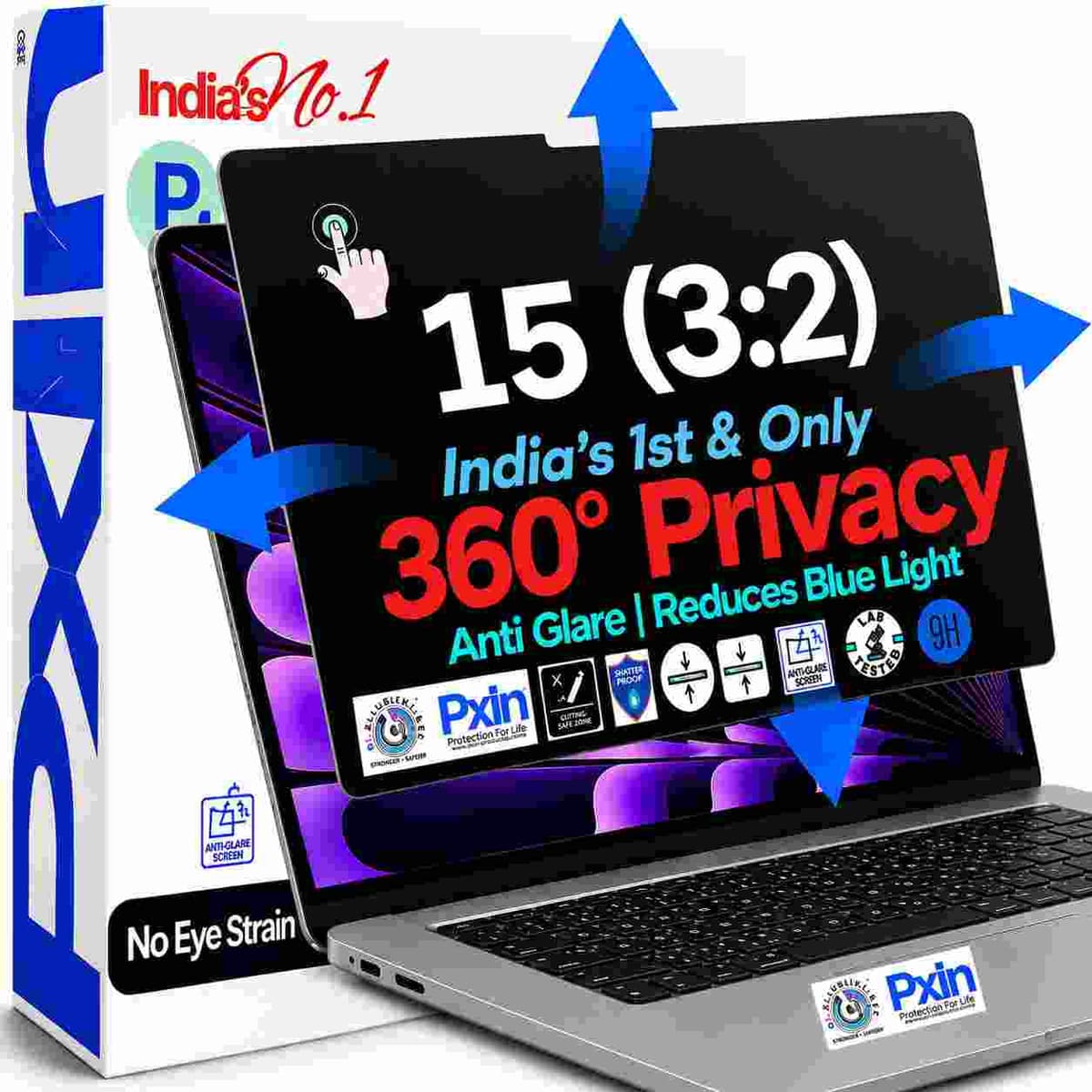 15 inch (3:2) Touch Laptop 360° Privacy (Anti Blue Light & Anti Glare) Screen Guard - Image 1