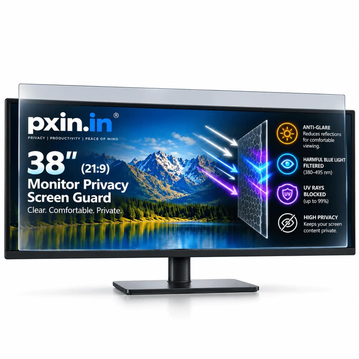38 Inches Flat Monitor Privacy Screen Guard